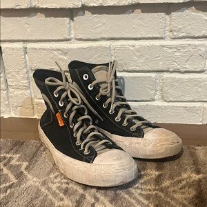 Converse High-Top Black Sneakers with 3-D details on soles